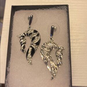 Horse Head Silver Pierced Silver Earrings.